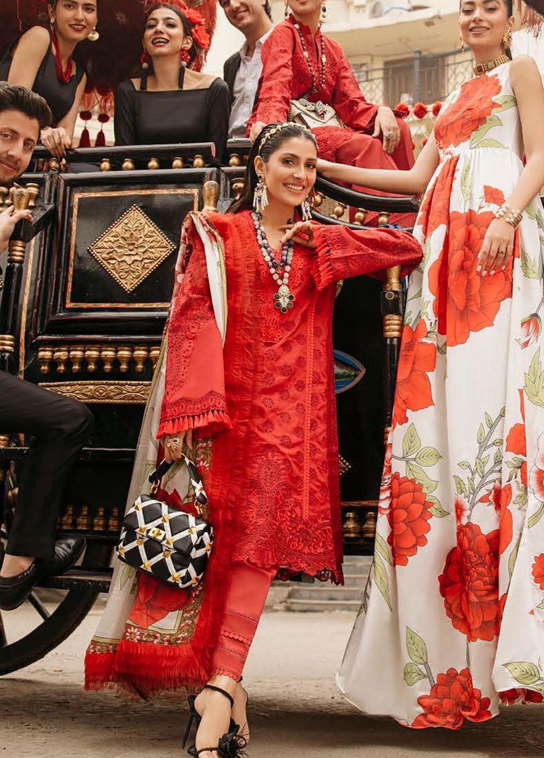 Mushq Embroidered Lawn Suits Unstitched 3 Piece MQ22FDV MSL22-04 VALENTINA - Luxury Summer Collection