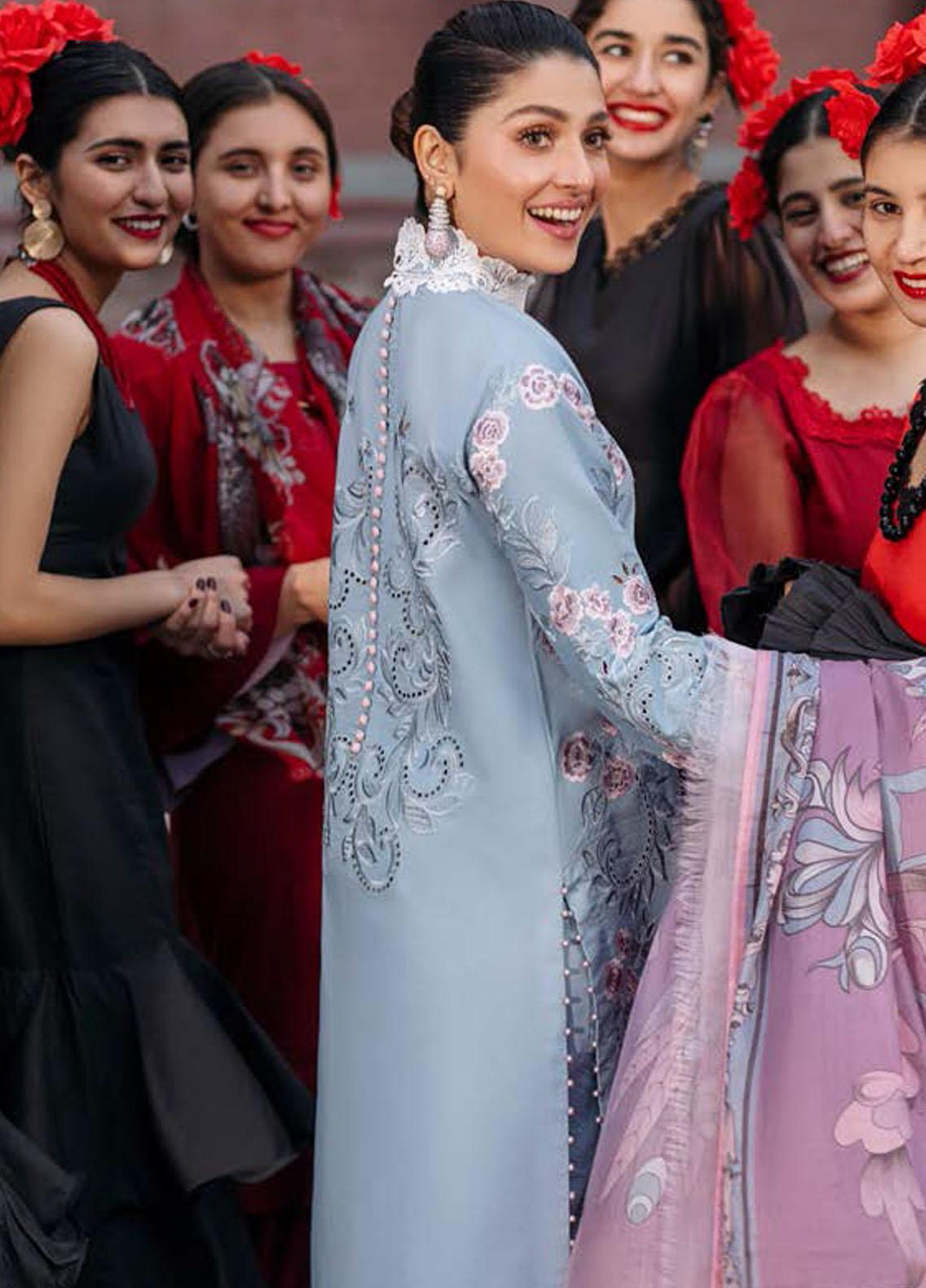 Mushq Embroidered Lawn Suits Unstitched 3 Piece MQ22FDV MSL22-05 CAROLINA - Luxury Summer Collection