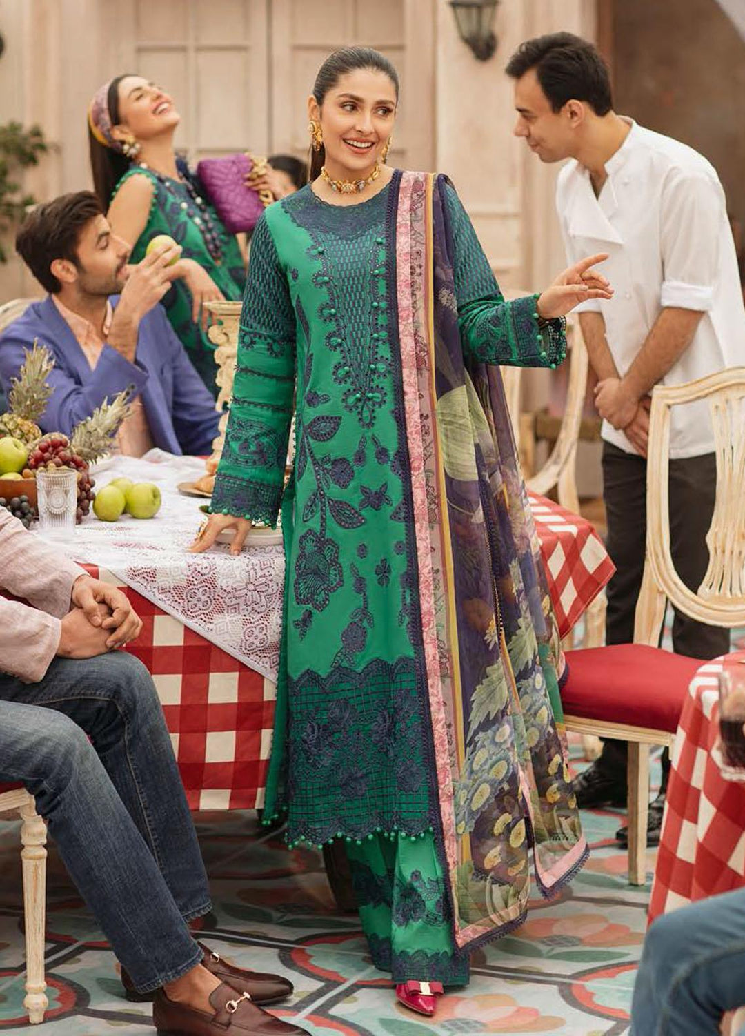Mushq Embroidered Lawn Suits Unstitched 3 Piece MQ22FDV MSL22-06 OLIVIA - Luxury Summer Collection