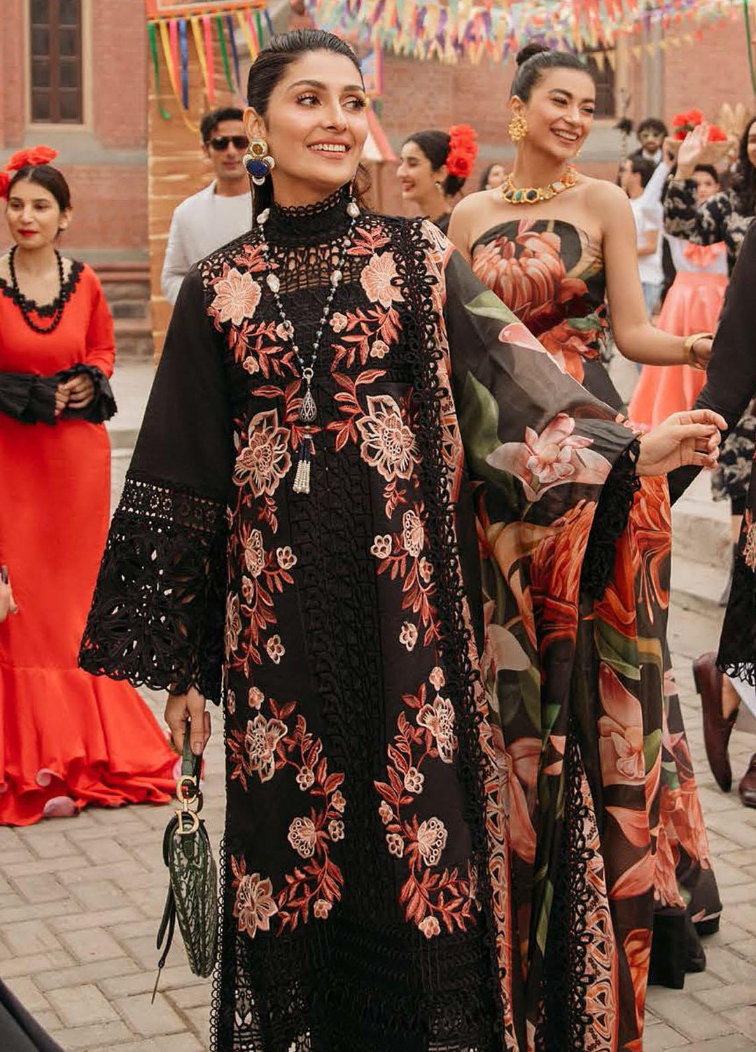 Mushq Embroidered Lawn Suits Unstitched 3 Piece MQ22FDV MSL22-13 ROSA - Luxury Summer Collection