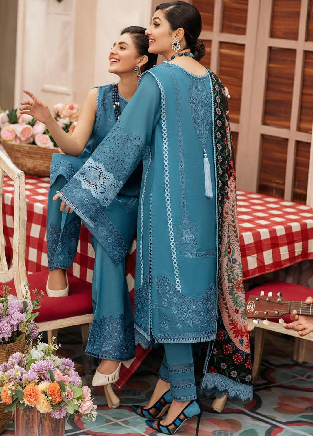Mushq Embroidered Lawn Suits Unstitched 3 Piece MQ22FDV MSL22-14 MIA - Luxury Summer Collection