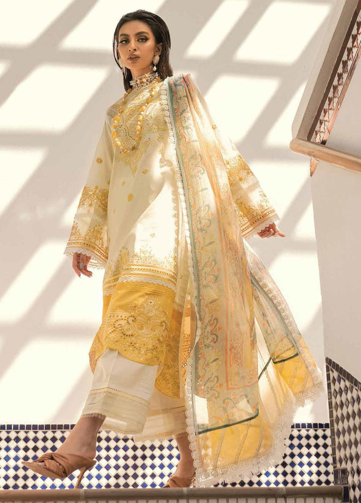 Hemline By Mushq Embroidered Lawn Suits Unstitched 3 Piece MQ22SS HM22-01A Lemon Burst - Spring / Summer Collection