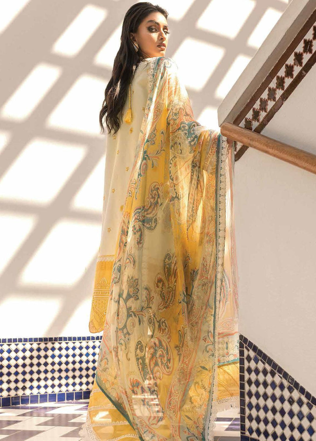 Hemline By Mushq Embroidered Lawn Suits Unstitched 3 Piece MQ22SS HM22-01A Lemon Burst - Spring / Summer Collection