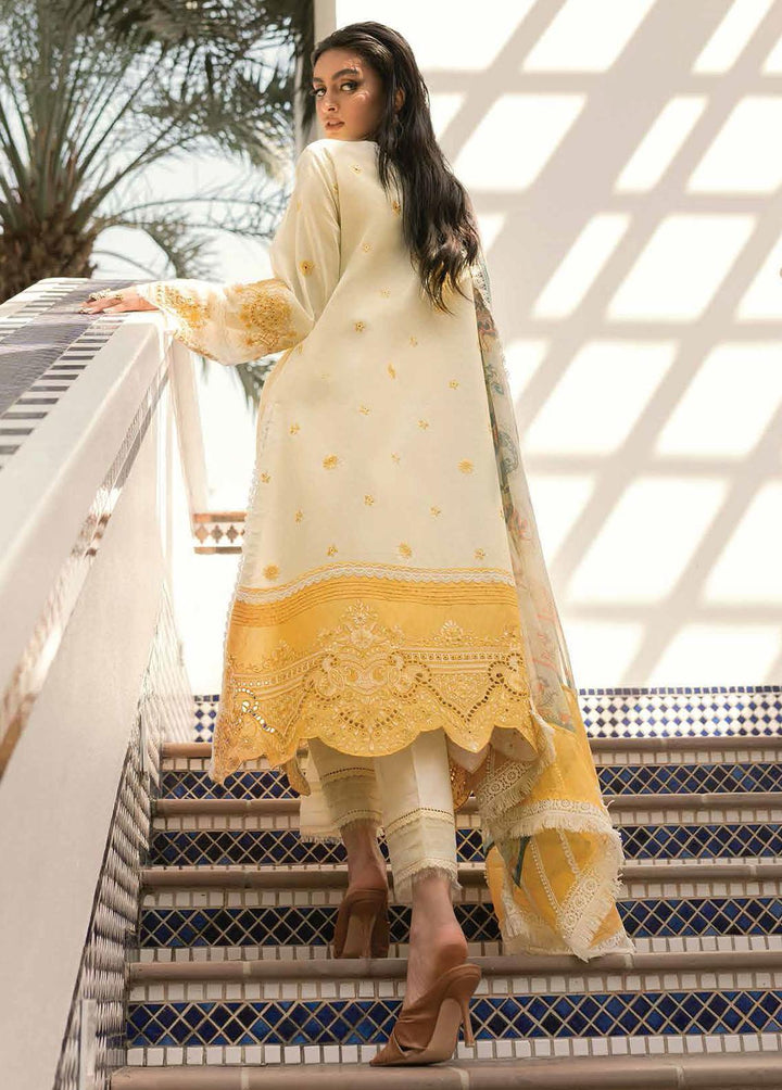 Hemline By Mushq Embroidered Lawn Suits Unstitched 3 Piece MQ22SS HM22-01A Lemon Burst - Spring / Summer Collection
