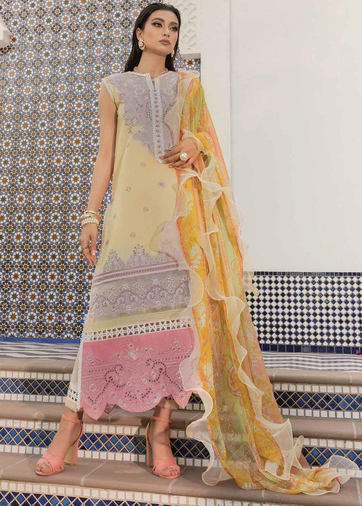 Hemline By Mushq Embroidered Lawn Suits Unstitched 3 Piece MQ22SS HM22-01B Peach Peony - Spring / Summer Collection