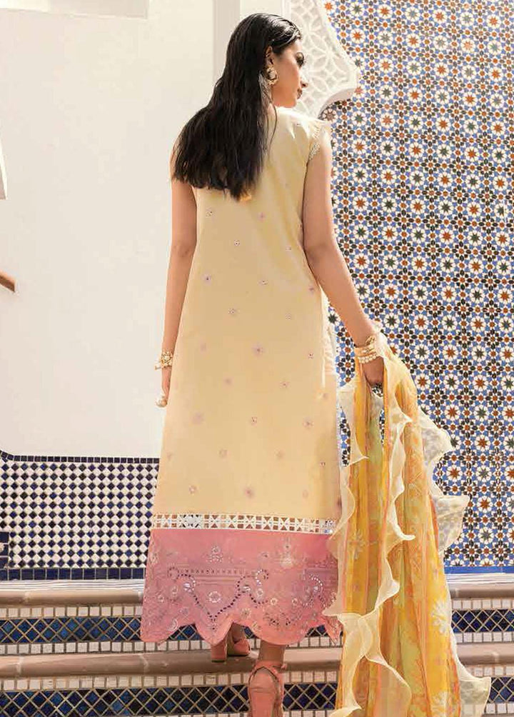 Hemline By Mushq Embroidered Lawn Suits Unstitched 3 Piece MQ22SS HM22-01B Peach Peony - Spring / Summer Collection