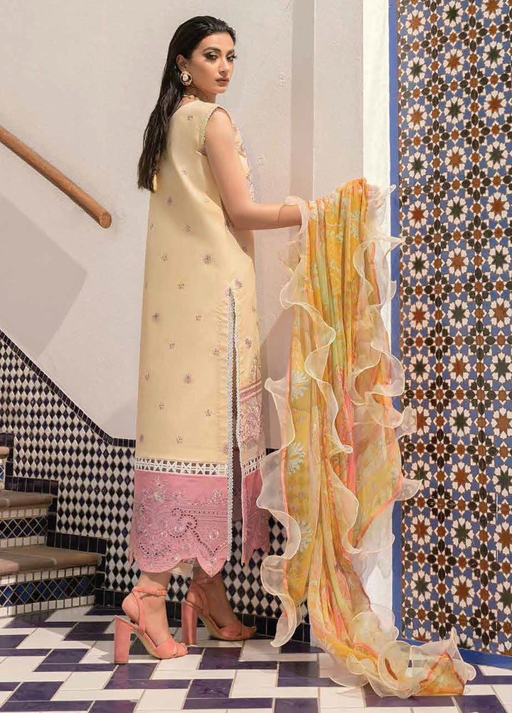 Hemline By Mushq Embroidered Lawn Suits Unstitched 3 Piece MQ22SS HM22-01B Peach Peony - Spring / Summer Collection