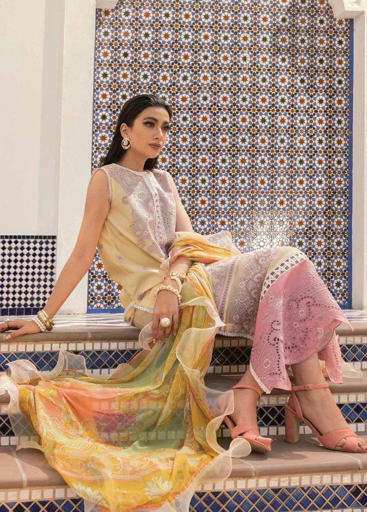 Hemline By Mushq Embroidered Lawn Suits Unstitched 3 Piece MQ22SS HM22-01B Peach Peony - Spring / Summer Collection