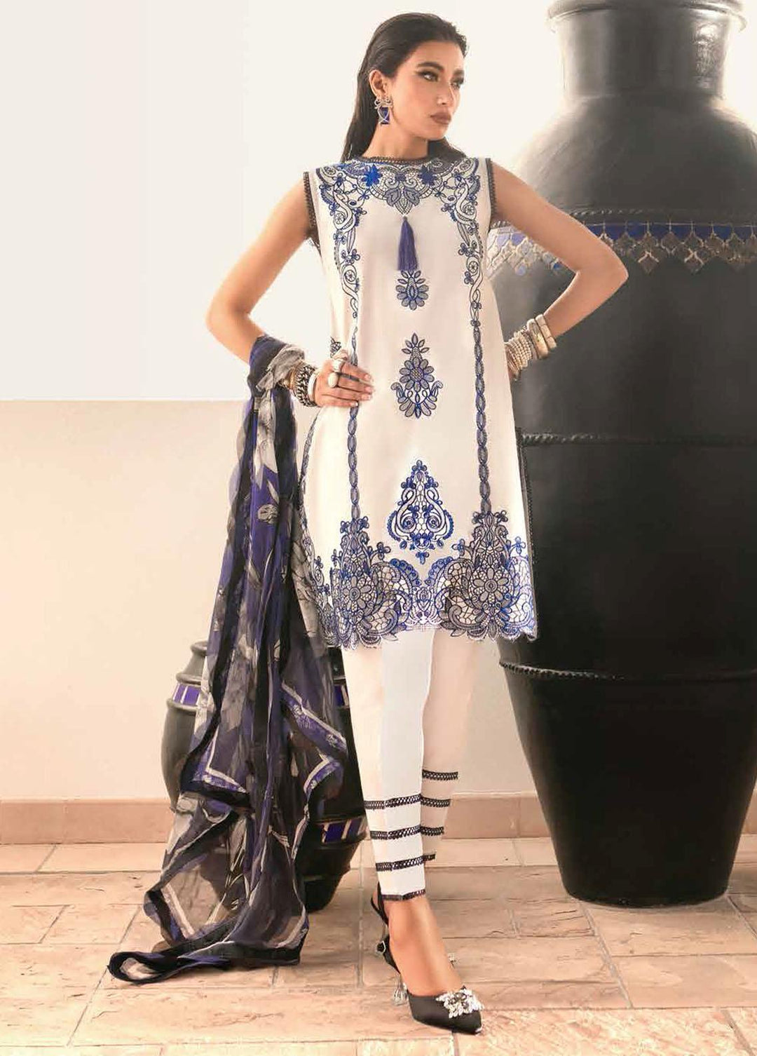 Hemline By Mushq Embroidered Lawn Suits Unstitched 3 Piece MQ22SS HM22-02A Oriental Tale - Spring / Summer Collection