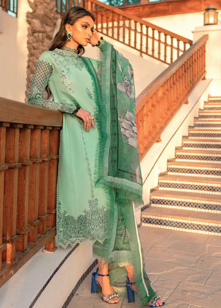Hemline By Mushq Embroidered Lawn Suits Unstitched 3 Piece MQ22SS HM22-02B Fresh Sage - Spring / Summer Collection