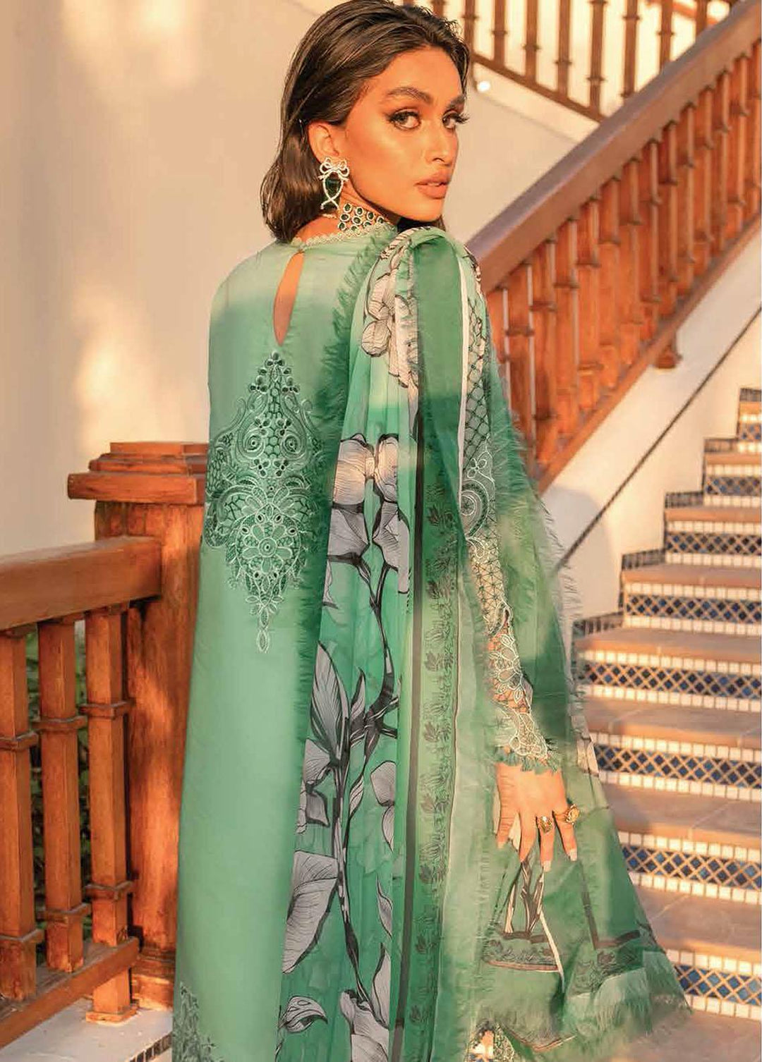 Hemline By Mushq Embroidered Lawn Suits Unstitched 3 Piece MQ22SS HM22-02B Fresh Sage - Spring / Summer Collection