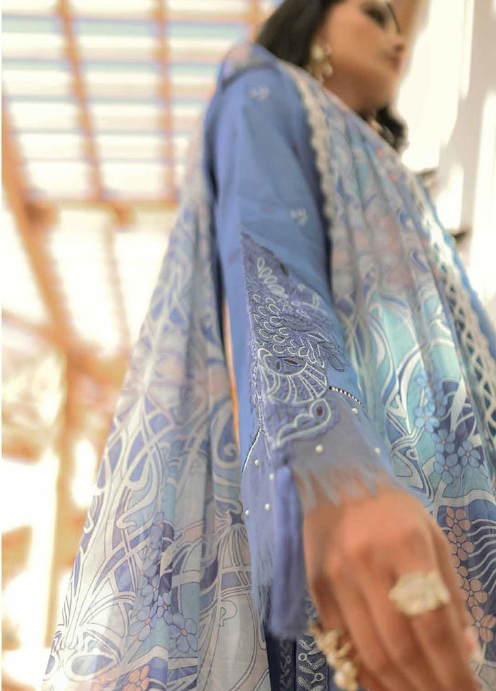 Hemline By Mushq Embroidered Lawn Suits Unstitched 3 Piece MQ22SS HM22-05A Blue Shadow - Spring / Summer Collection