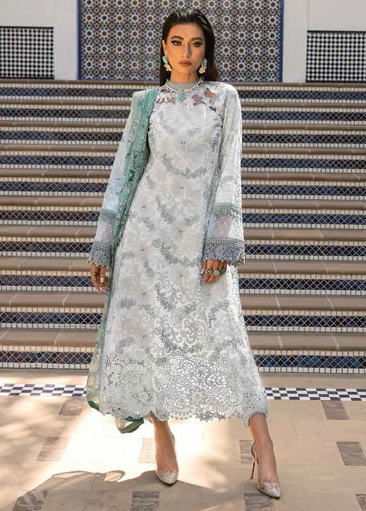 Hemline By Mushq Embroidered Lawn Suits Unstitched 3 Piece MQ22SS HM22-06B Surf Spray - Spring / Summer Collection