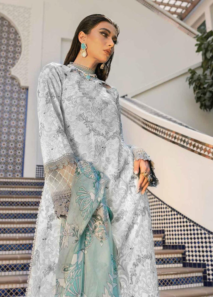 Hemline By Mushq Embroidered Lawn Suits Unstitched 3 Piece MQ22SS HM22-06B Surf Spray - Spring / Summer Collection