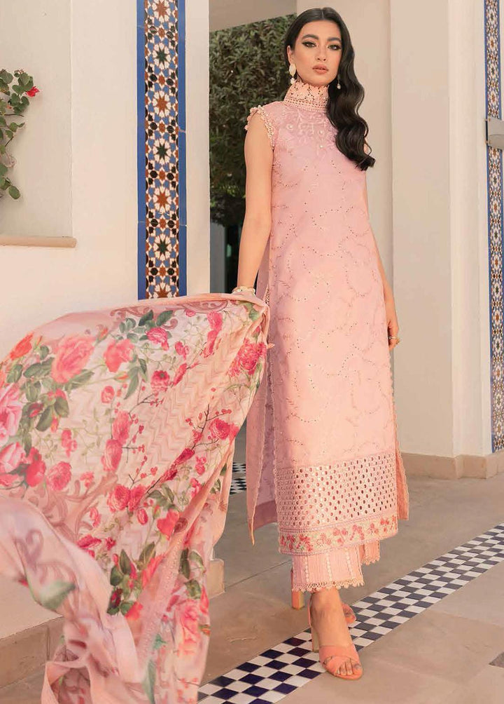 Hemline By Mushq Embroidered Lawn Suits Unstitched 3 Piece MQ22SS HM22-07A Rose Clair - Spring / Summer Collection