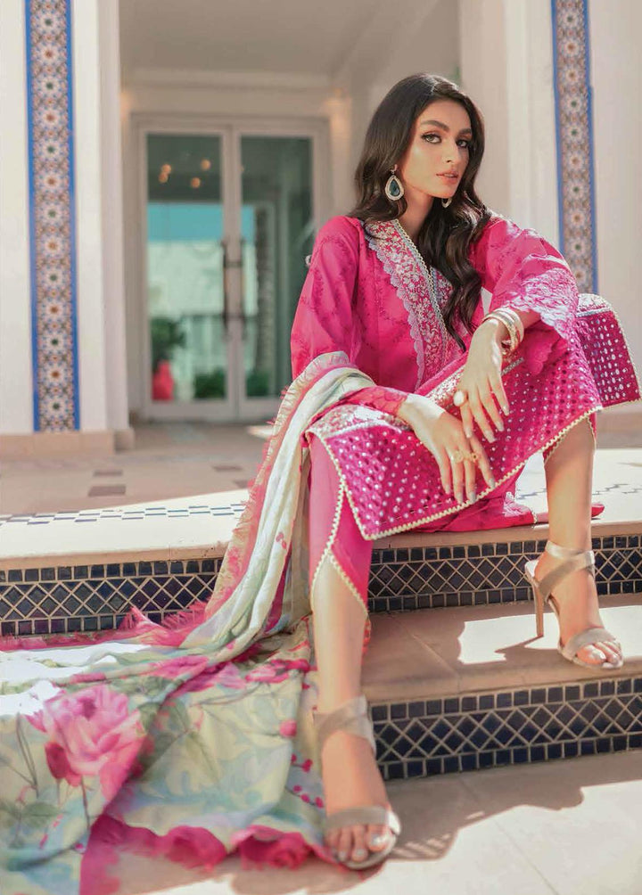 Hemline By Mushq Embroidered Lawn Suits Unstitched 3 Piece MQ22SS HM22-07B Rasberry Sorbet - Spring / Summer Collection