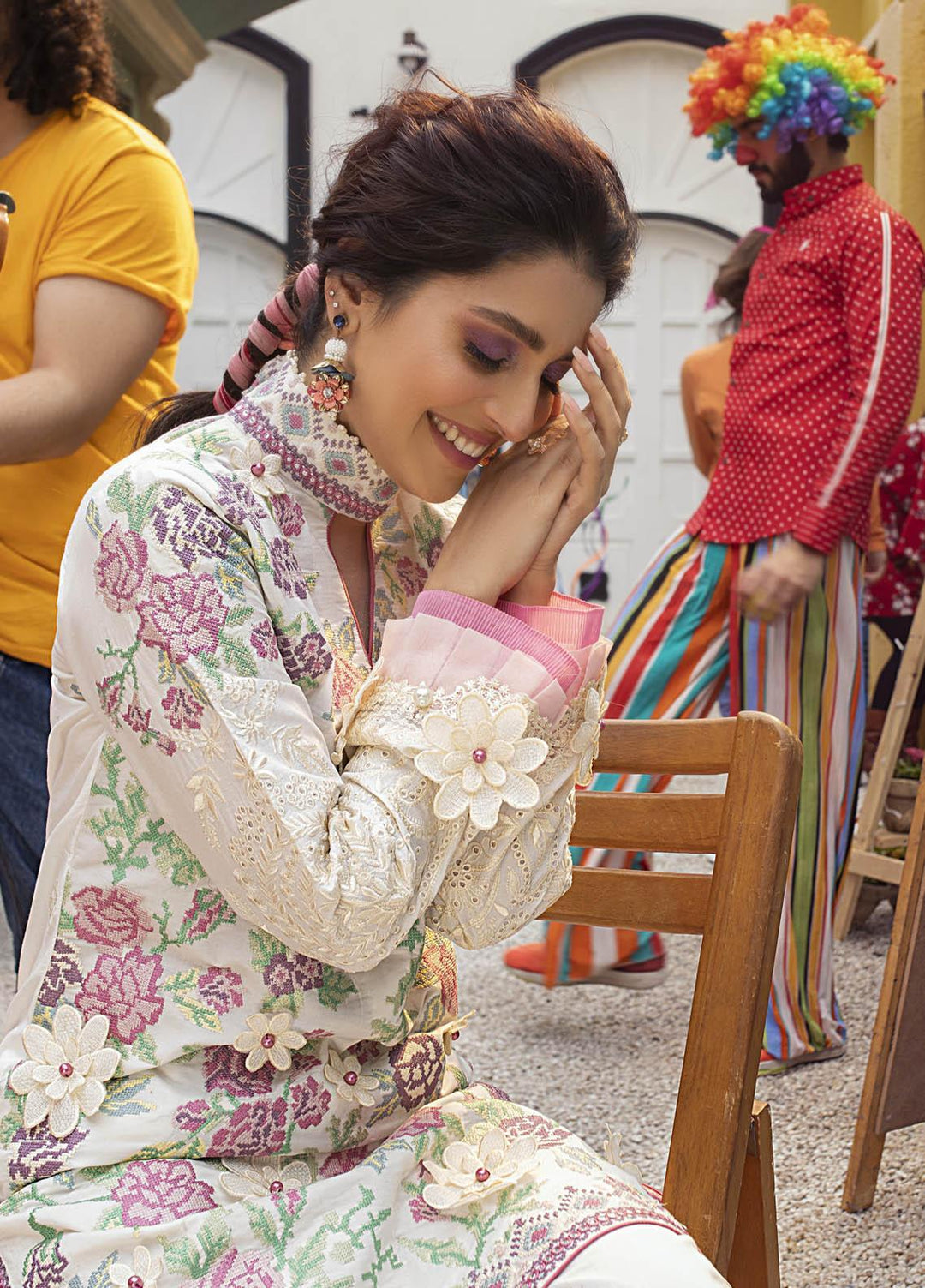 Mushq Embroidered Lawn Suits Unstitched 3 Piece MQ21L MML-03 Tea Rose - Spring Summer Collection