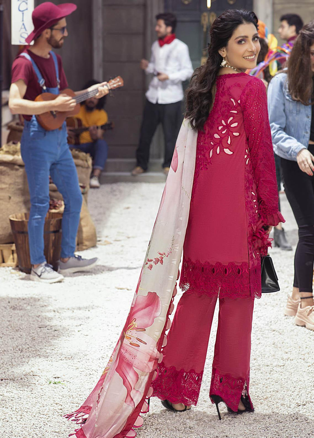 Mushq Embroidered Lawn Suits Unstitched 3 Piece MQ21L MML-04 Ruby Woo - Spring Summer Collection