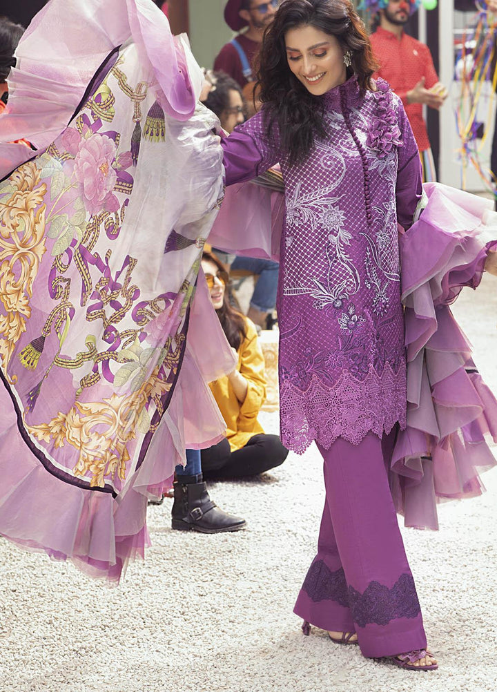 Mushq Embroidered Lawn Suits Unstitched 3 Piece MQ21L MML-05 Crushed Grape - Spring Summer Collection