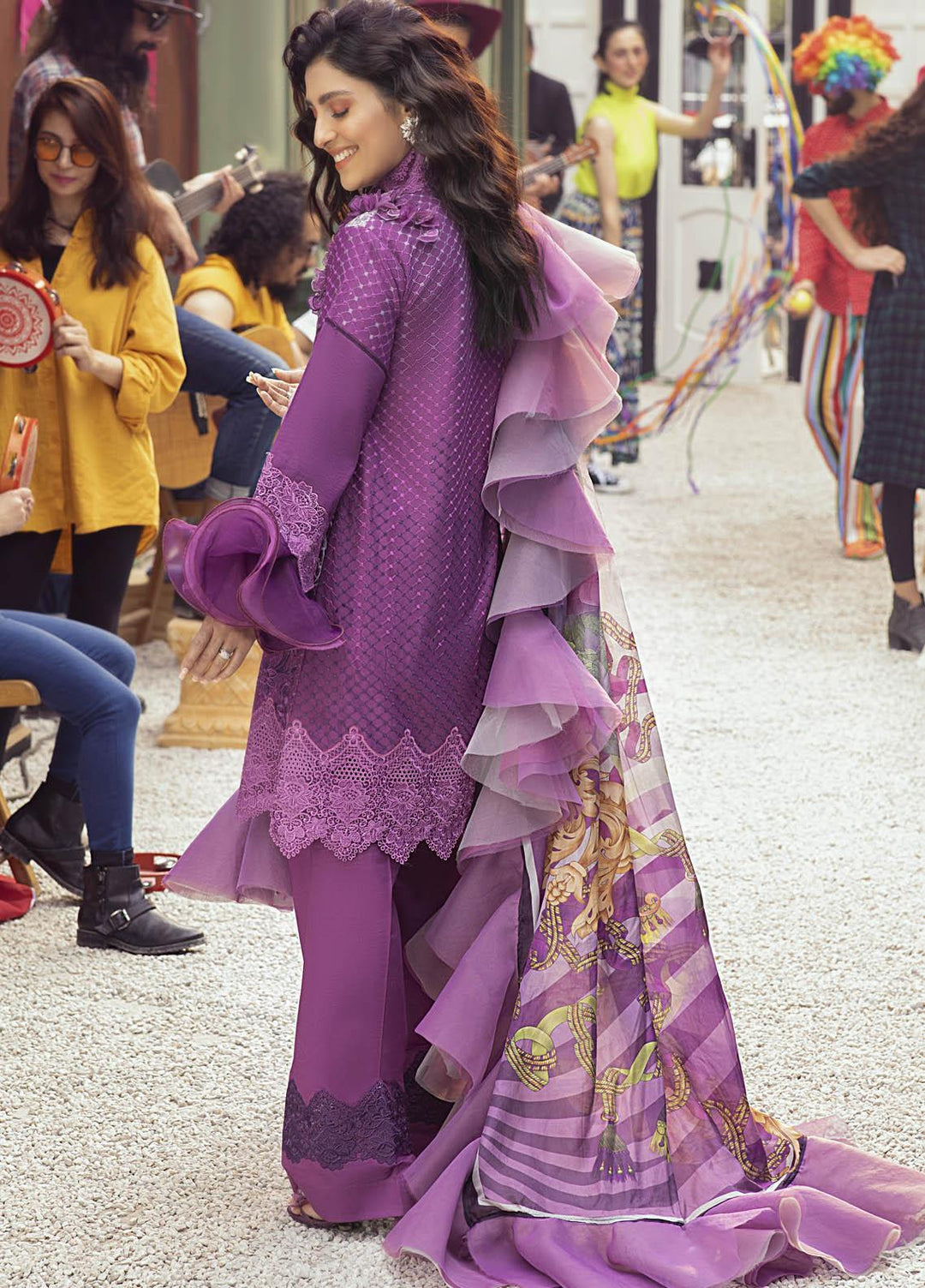 Mushq Embroidered Lawn Suits Unstitched 3 Piece MQ21L MML-05 Crushed Grape - Spring Summer Collection