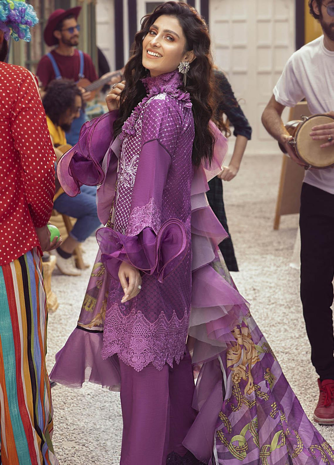 Mushq Embroidered Lawn Suits Unstitched 3 Piece MQ21L MML-05 Crushed Grape - Spring Summer Collection