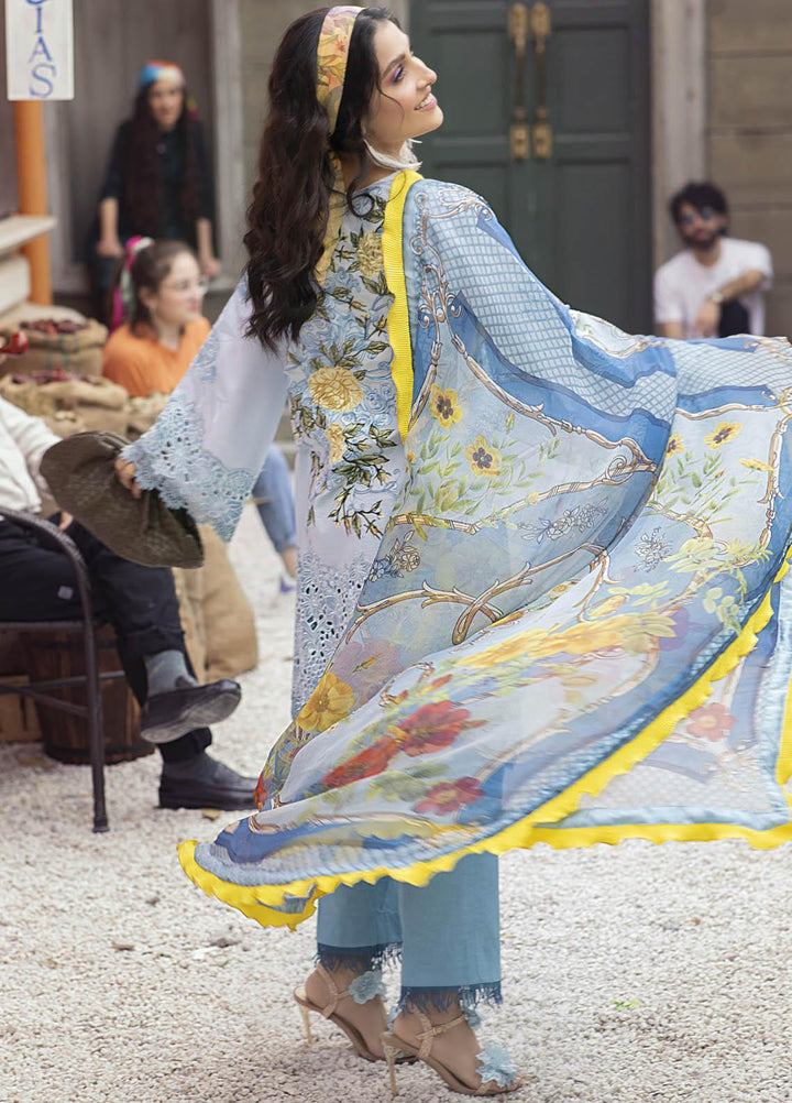 Mushq Embroidered Lawn Suits Unstitched 3 Piece MQ21L MML-07 Aqua Marine - Spring Summer Collection