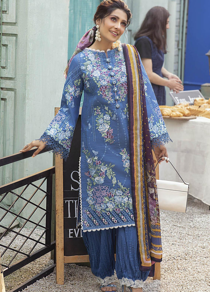 Mushq Embroidered Lawn Suits Unstitched 3 Piece MQ21L MML-10 Blue Heaven - Spring Summer Collection
