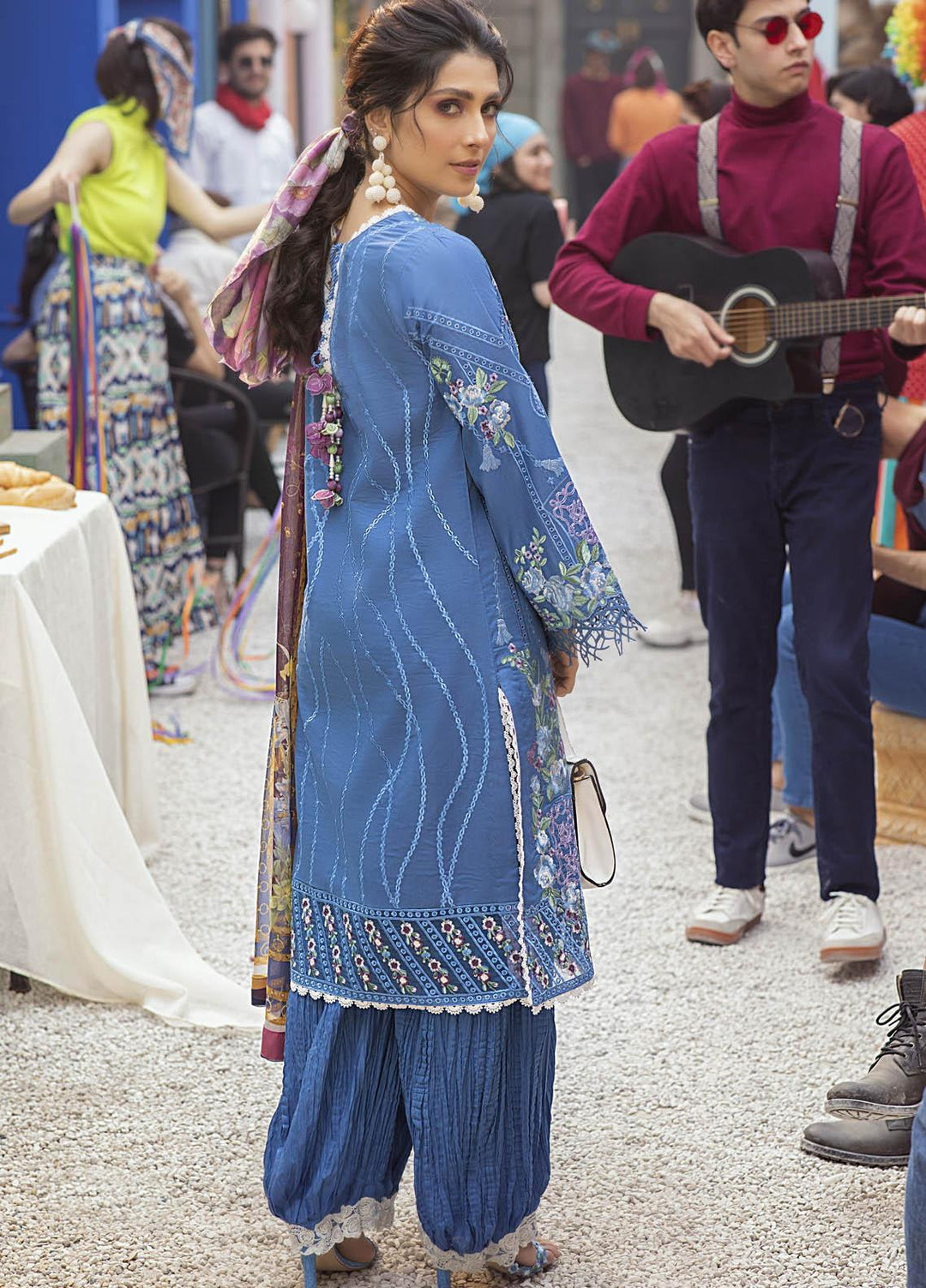 Mushq Embroidered Lawn Suits Unstitched 3 Piece MQ21L MML-10 Blue Heaven - Spring Summer Collection