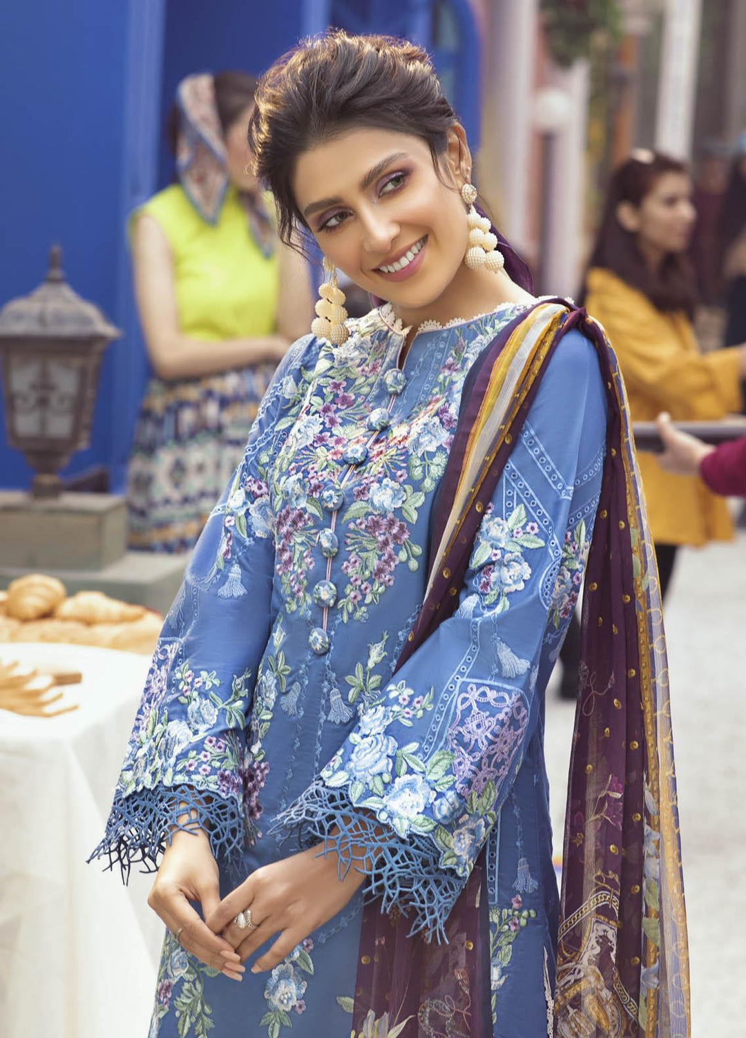 Mushq Embroidered Lawn Suits Unstitched 3 Piece MQ21L MML-10 Blue Heaven - Spring Summer Collection