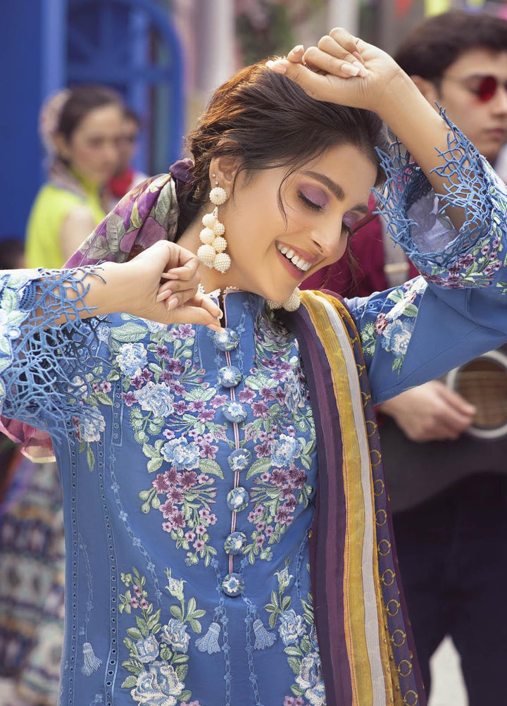 Mushq Embroidered Lawn Suits Unstitched 3 Piece MQ21L MML-10 Blue Heaven - Spring Summer Collection