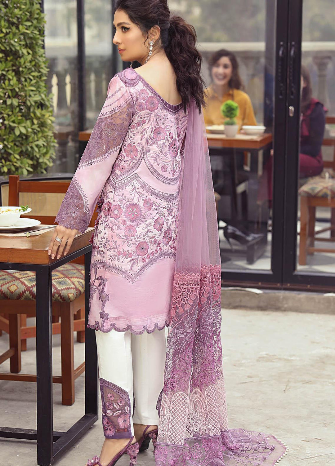 Mushq Embroidered Lawn Suits Unstitched 3 Piece MQ21L MML-13 Mauve Orchid - Spring Summer Collection