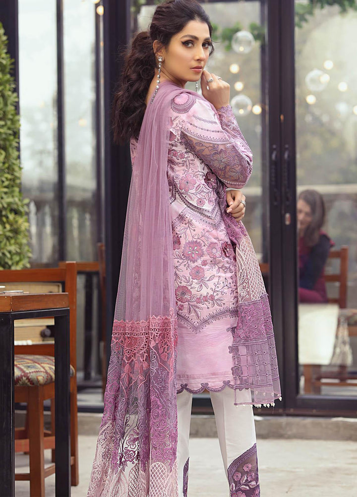 Mushq Embroidered Lawn Suits Unstitched 3 Piece MQ21L MML-13 Mauve Orchid - Spring Summer Collection