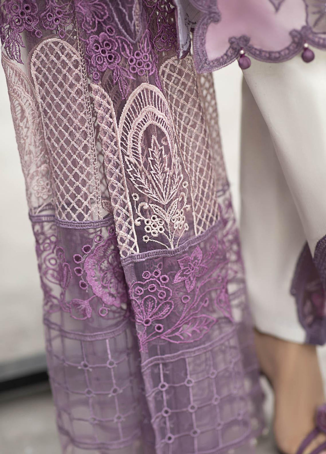 Mushq Embroidered Lawn Suits Unstitched 3 Piece MQ21L MML-13 Mauve Orchid - Spring Summer Collection