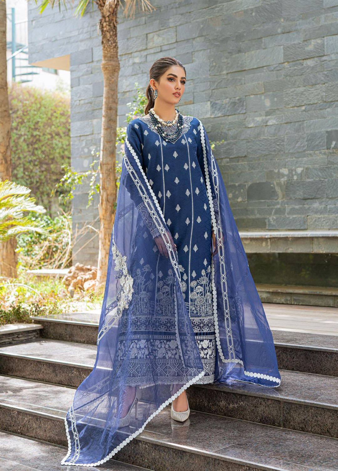 Mushq Ready to Wear  Lawn 3 Piece Dress MQ22MC MCP2-08 BLUE RIBBON