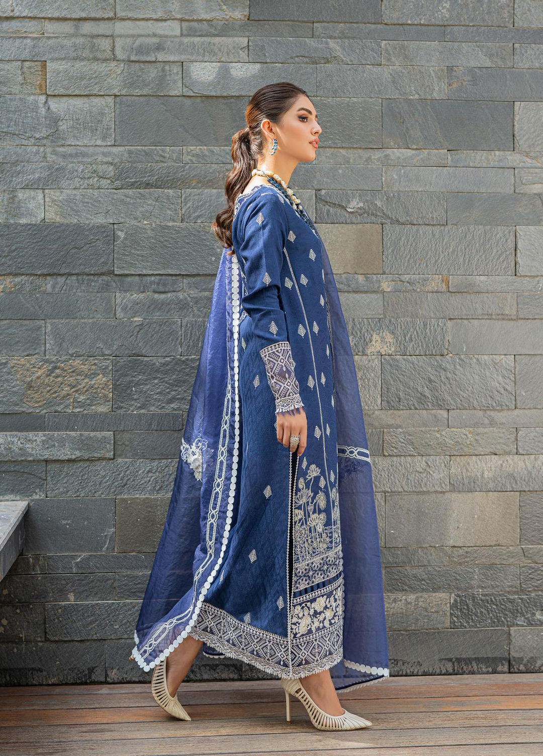 Mushq Ready to Wear  Lawn 3 Piece Dress MQ22MC MCP2-08 BLUE RIBBON