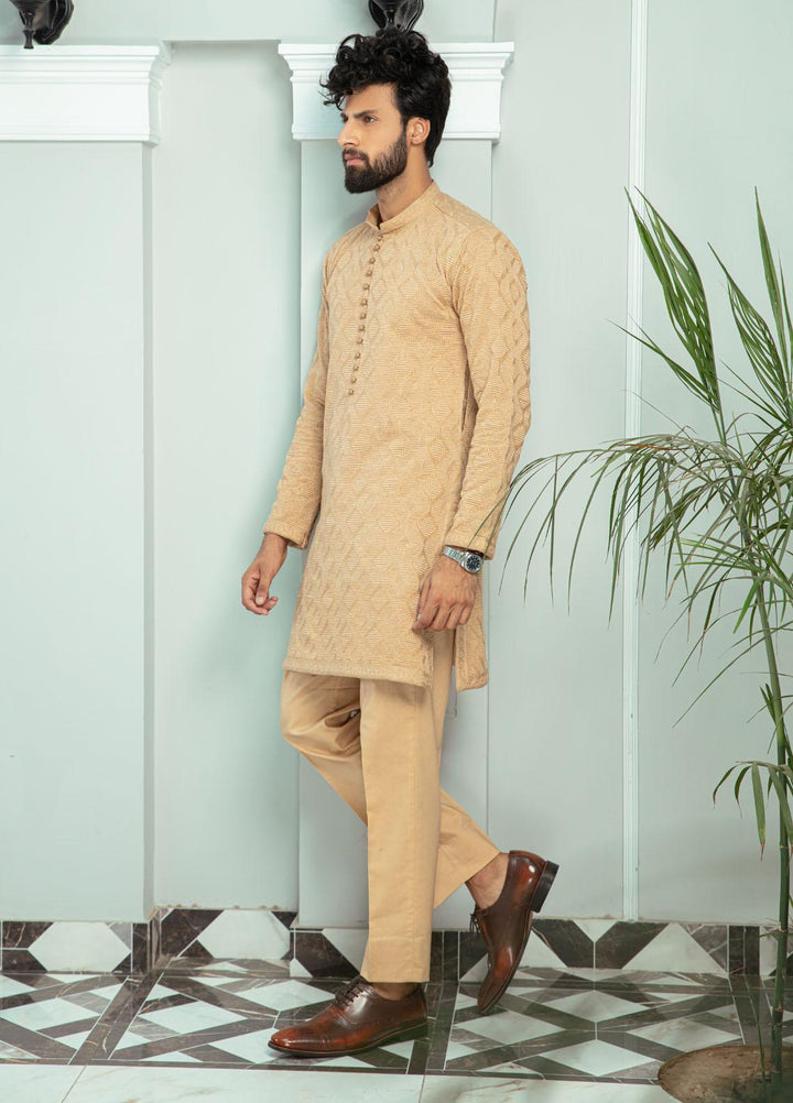 Mushq Cotton Festive Kurta for Men -  CORNSILK (K)