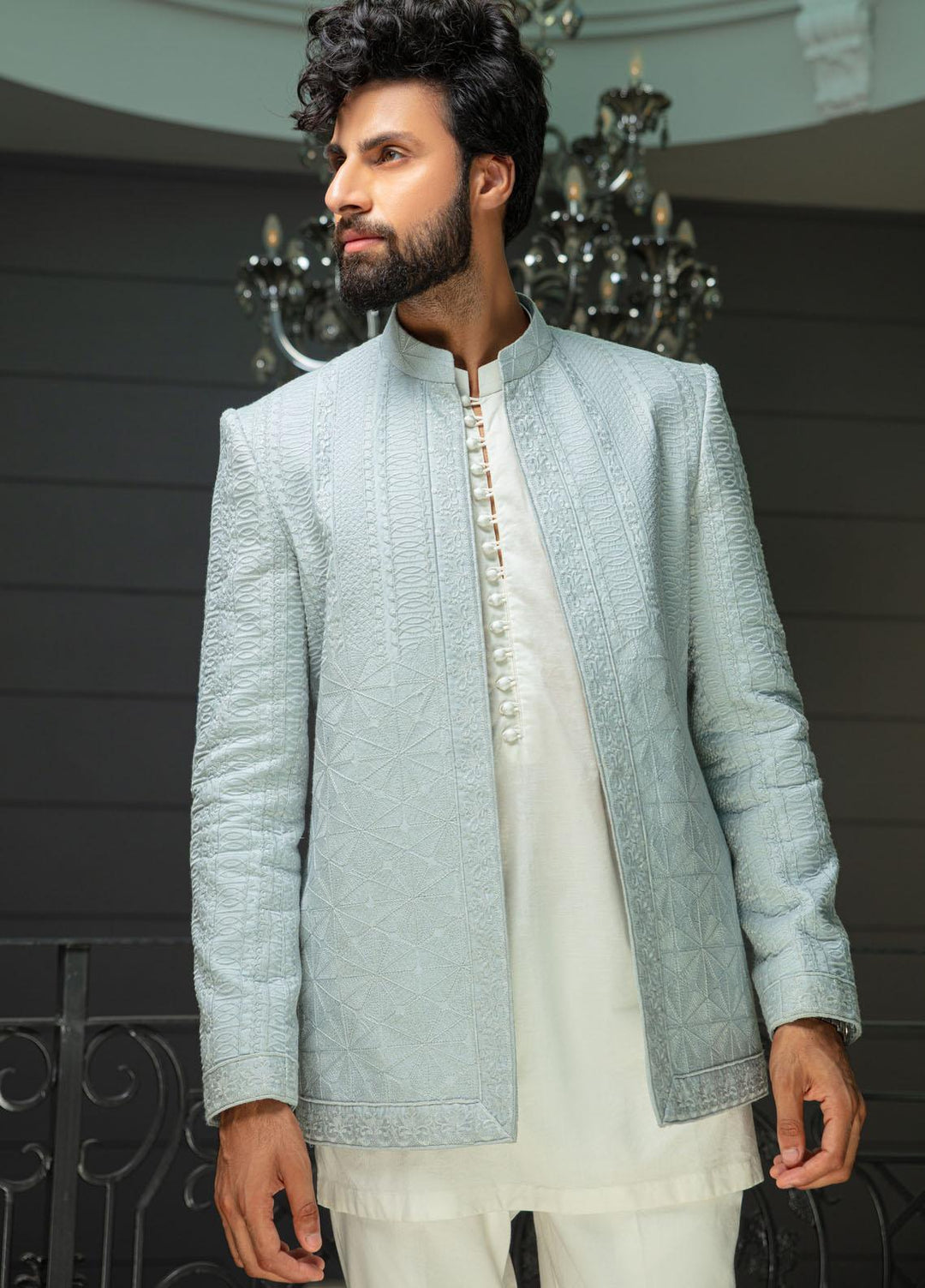 Mushq Cotton Festive Coat for Men -  ETHER (C)