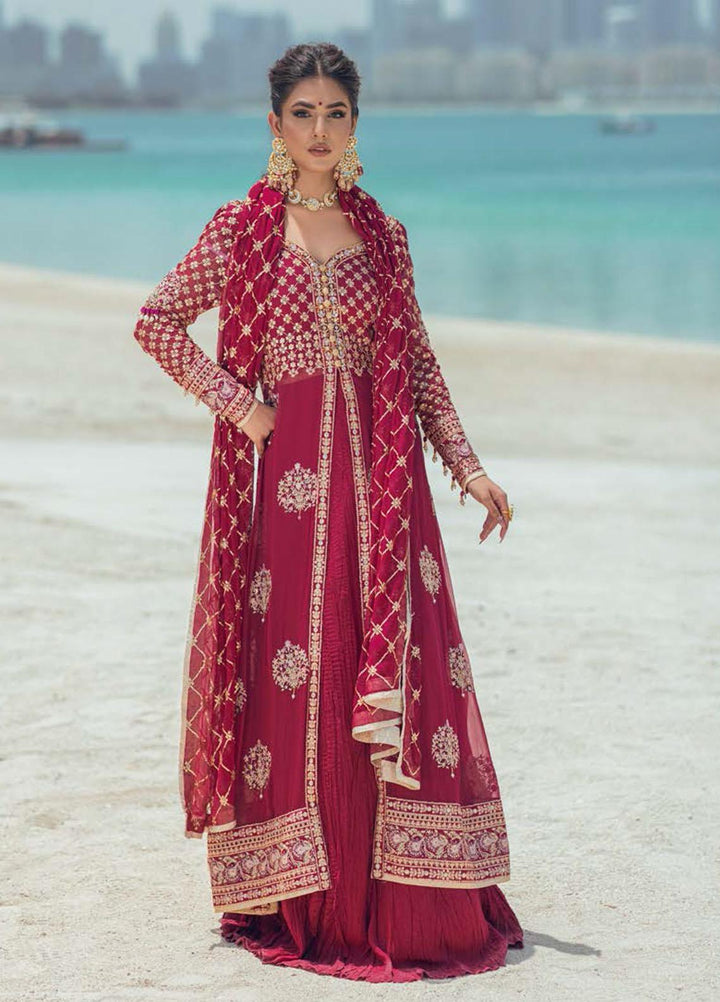 Mushq Embroidered Chiffon Suits Unstitched 3 Piece MQ22WD MSQ 22 - 01 Cabaret - Wedding Collection