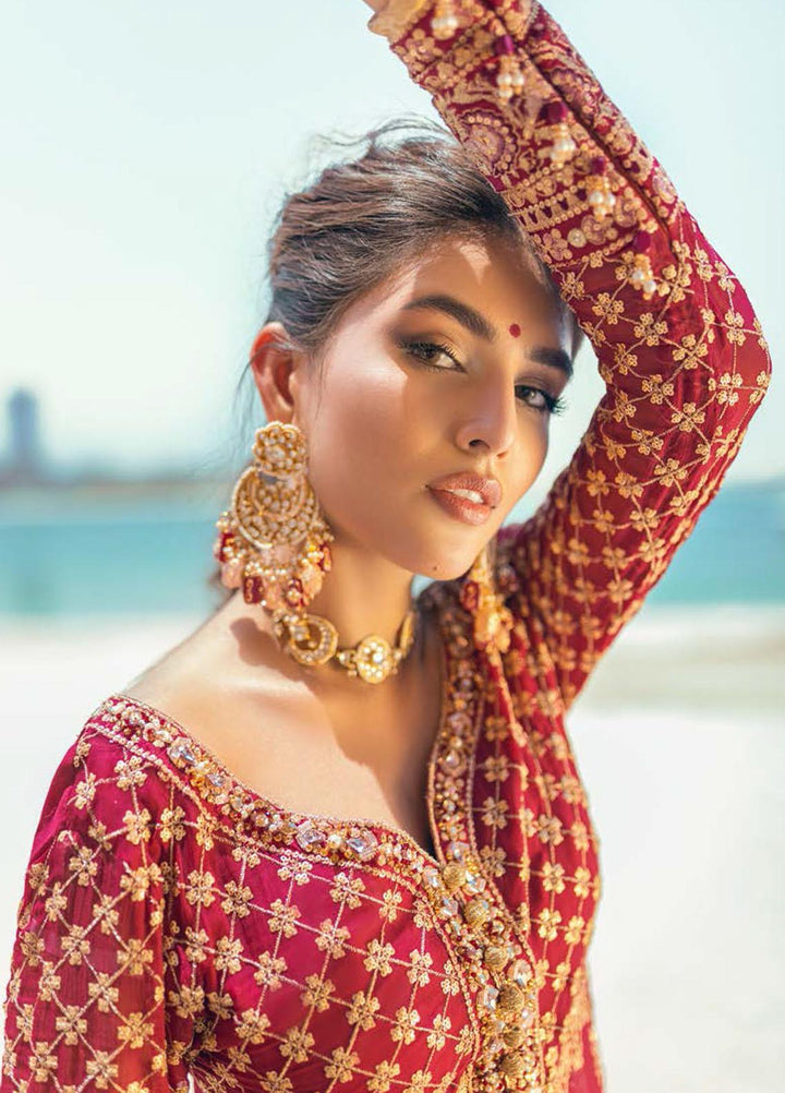 Mushq Embroidered Chiffon Suits Unstitched 3 Piece MQ22WD MSQ 22 - 01 Cabaret - Wedding Collection