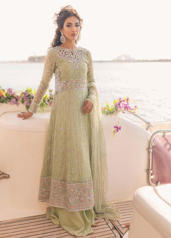 Mushq Embroidered Chiffon Suits Unstitched 3 Piece MQ22WD MSQ 22 - 03 Mizzle - Wedding Collection