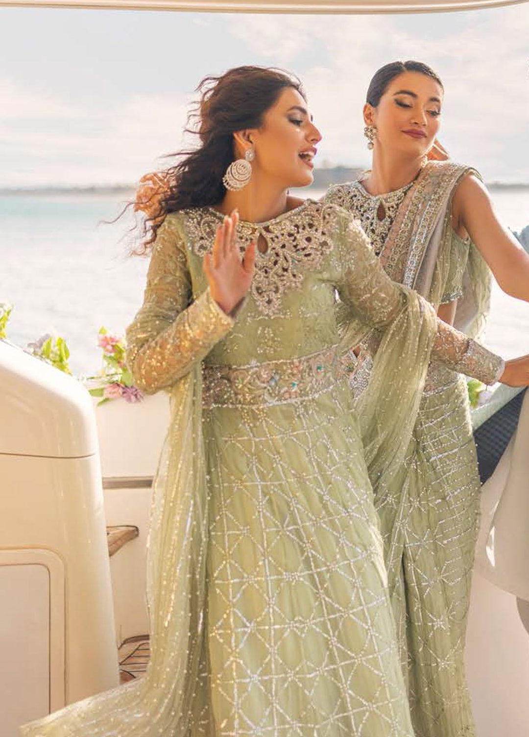 Mushq Embroidered Chiffon Suits Unstitched 3 Piece MQ22WD MSQ 22 - 03 Mizzle - Wedding Collection