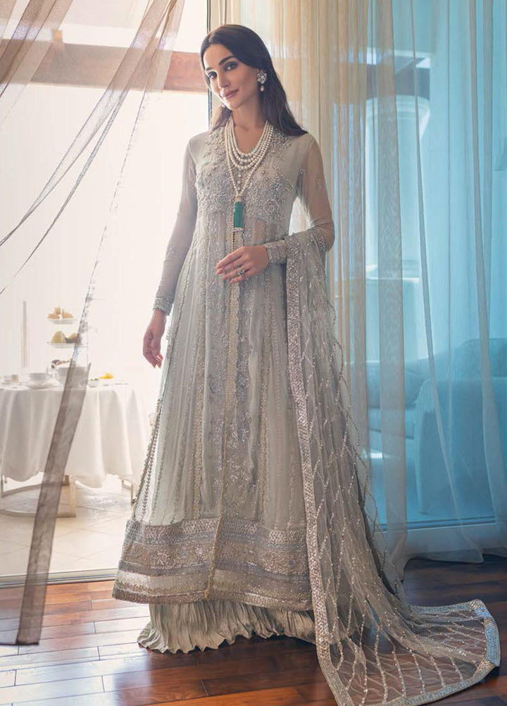 Mushq Embroidered Chiffon Suits Unstitched 3 Piece MQ22WD MSQ 22 - 06 Scotch Mist - Wedding Collection