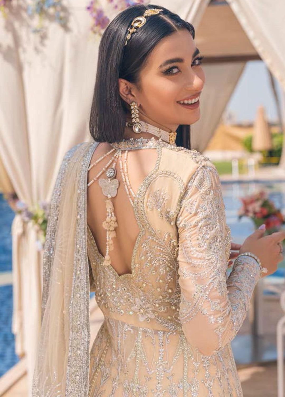 Mushq Embroidered Chiffon Suits Unstitched 3 Piece MQ22WD MSQ 22 - 09 Afterglow - Wedding Collection