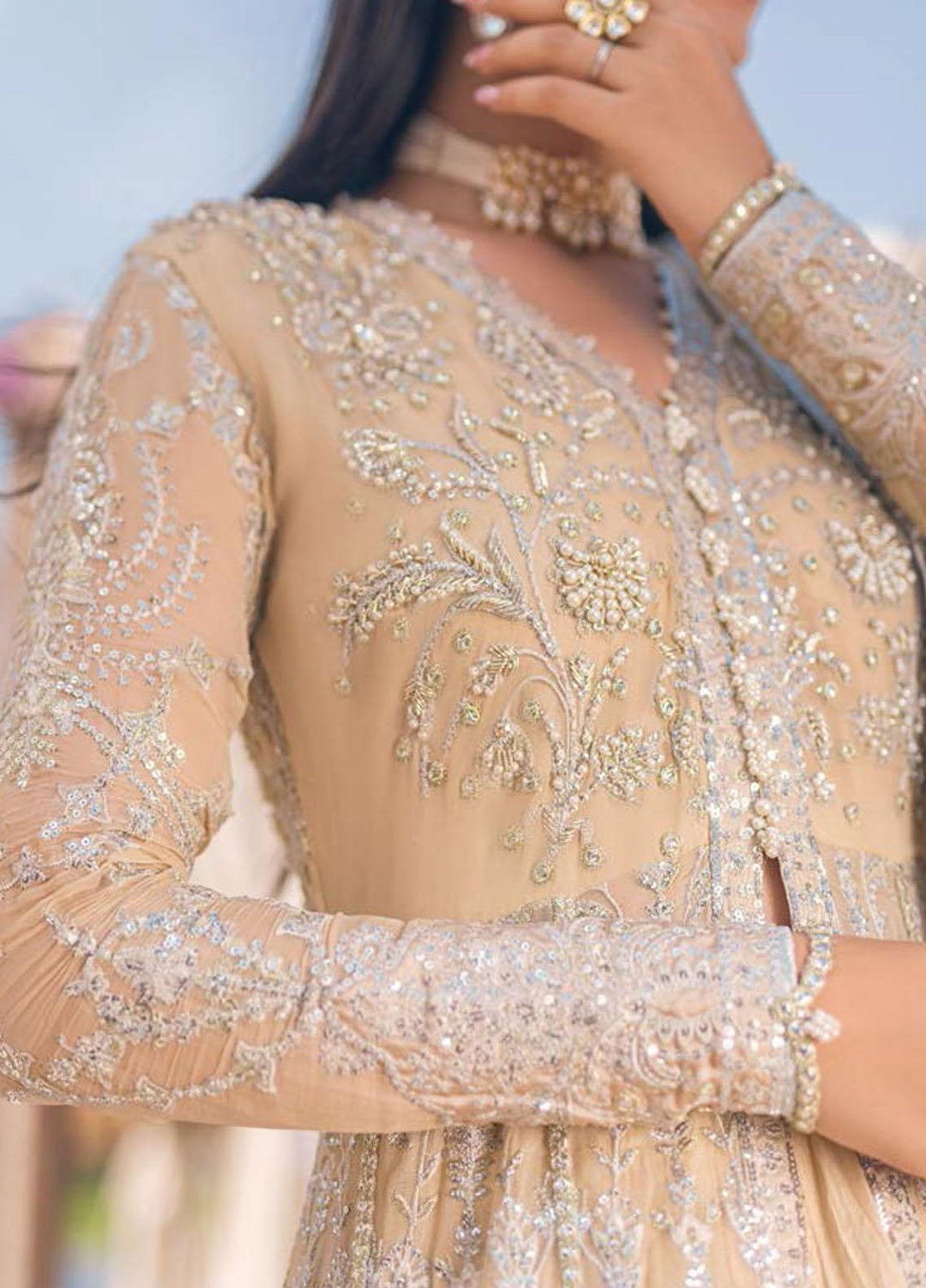 Mushq Embroidered Chiffon Suits Unstitched 3 Piece MQ22WD MSQ 22 - 09 Afterglow - Wedding Collection