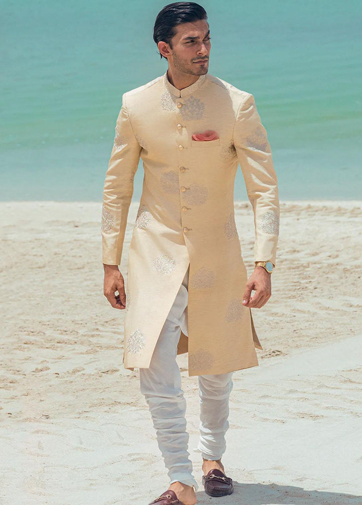 Mushq Raw Silk Formal Men Sherwani -  MLM22-04 SHAHIN