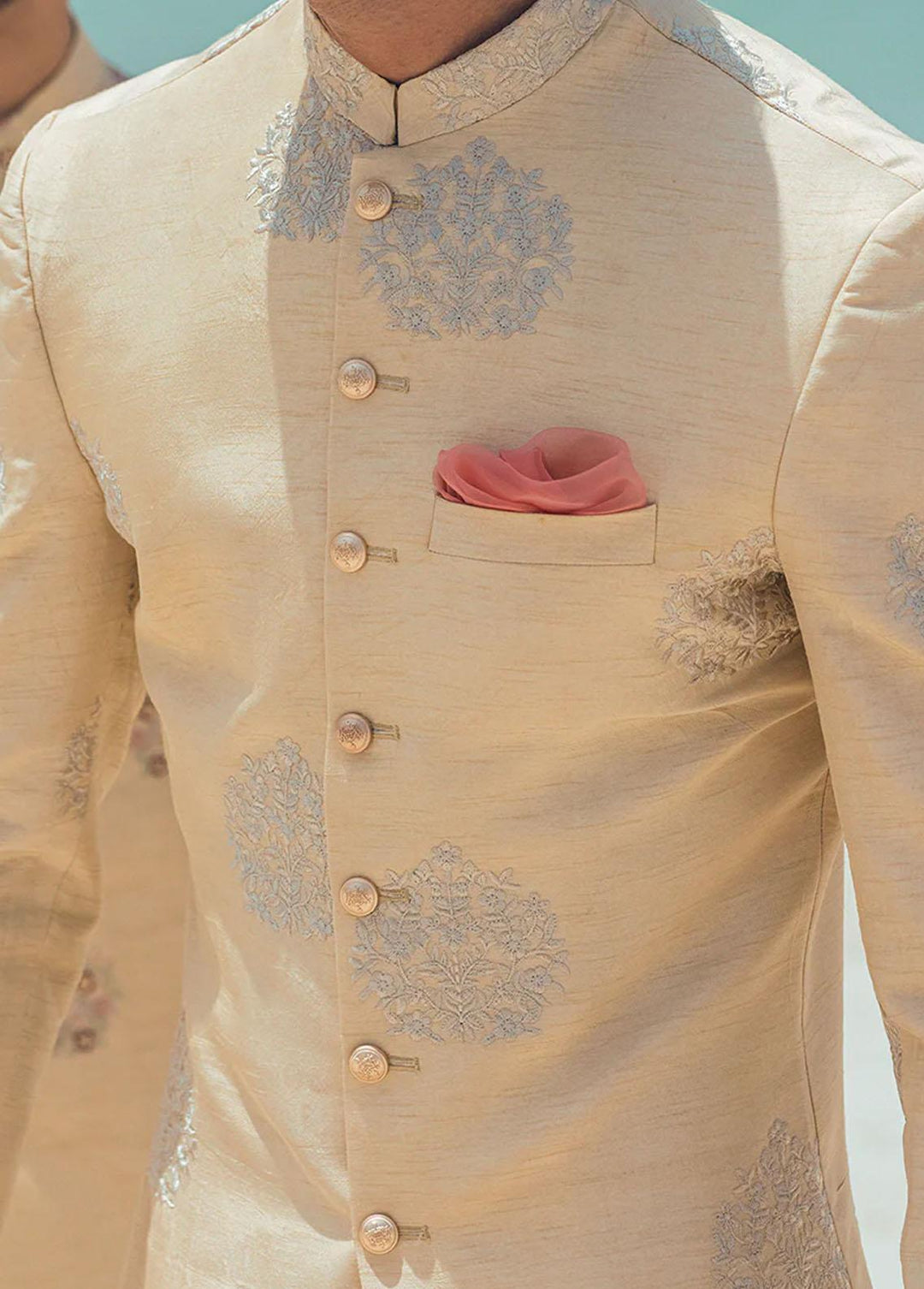 Mushq Raw Silk Formal Men Sherwani -  MLM22-04 SHAHIN