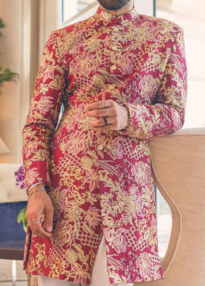 Mushq Raw Silk Formal Sherwani for Men -  MLM22-07 MEHRDAD