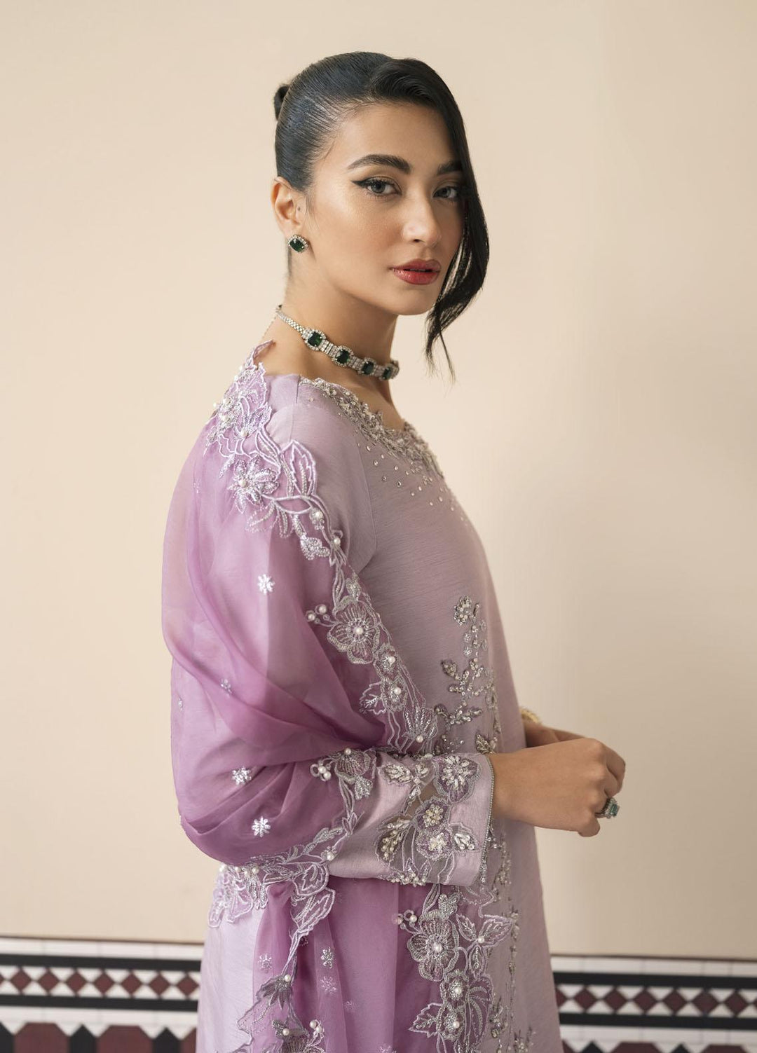 Mushq Luxury Pret  Raw Silk 3 Piece Suit MQ23CS MSP23-01 LEA