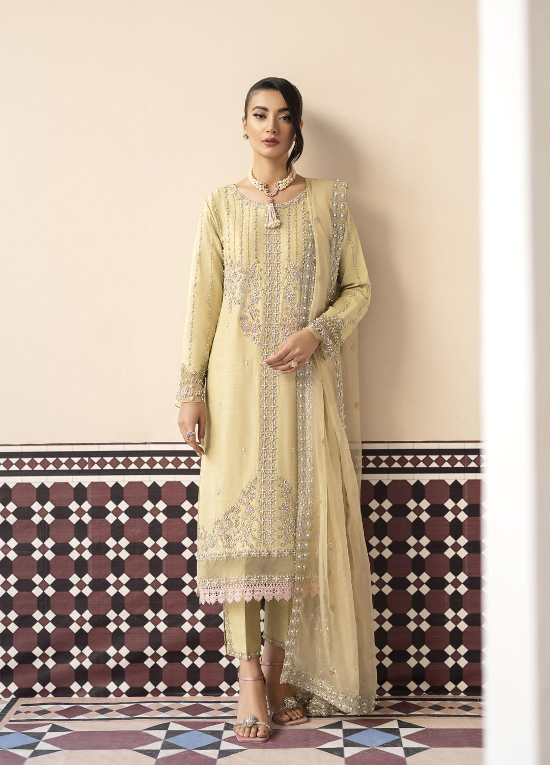 Mushq Luxury Pret  Raw Silk 3 Piece Suit MQ23CS MSP23-02 GISELE