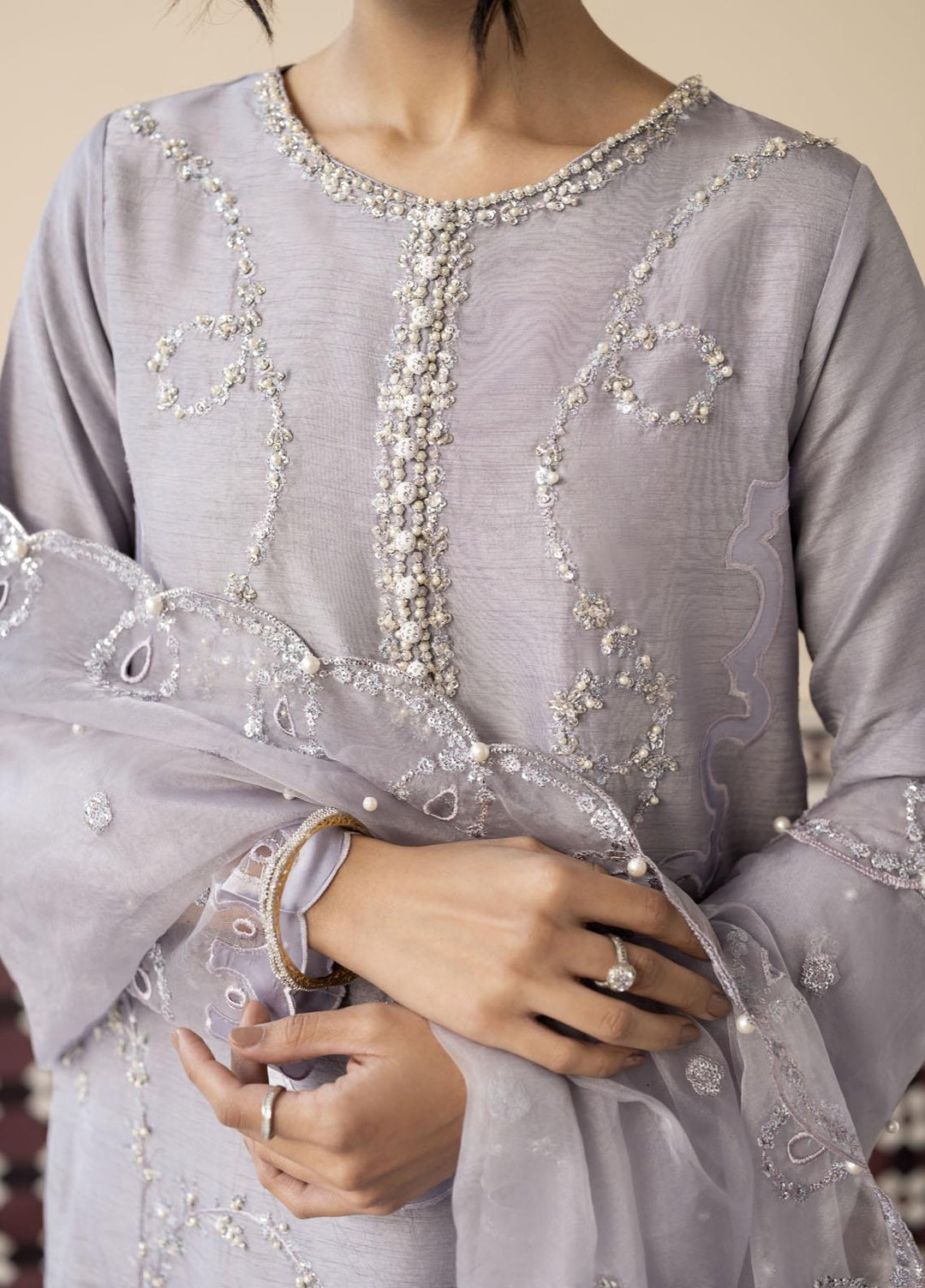Mushq Luxury Pret  Raw Silk 3 Piece Suit MQ23CS MSP23-03 SIMONE